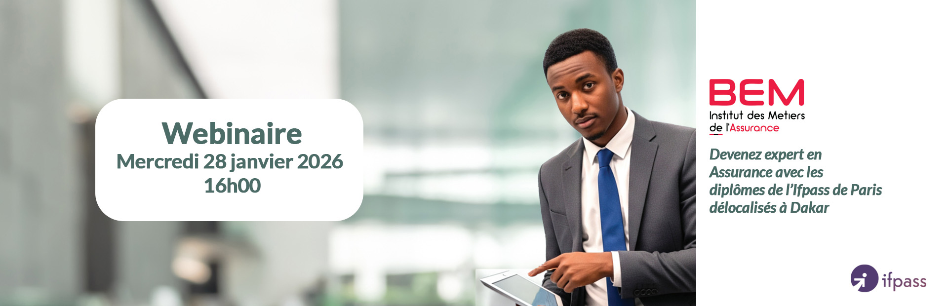 Webinaire – Présentation des formations Assurance Ifpass Paris délocalisées à Dakar